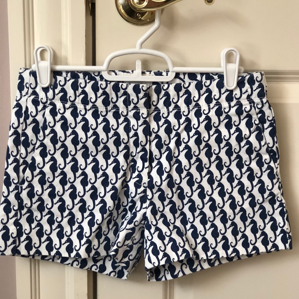 Crewcuts Girls White short w/ blue seahorse